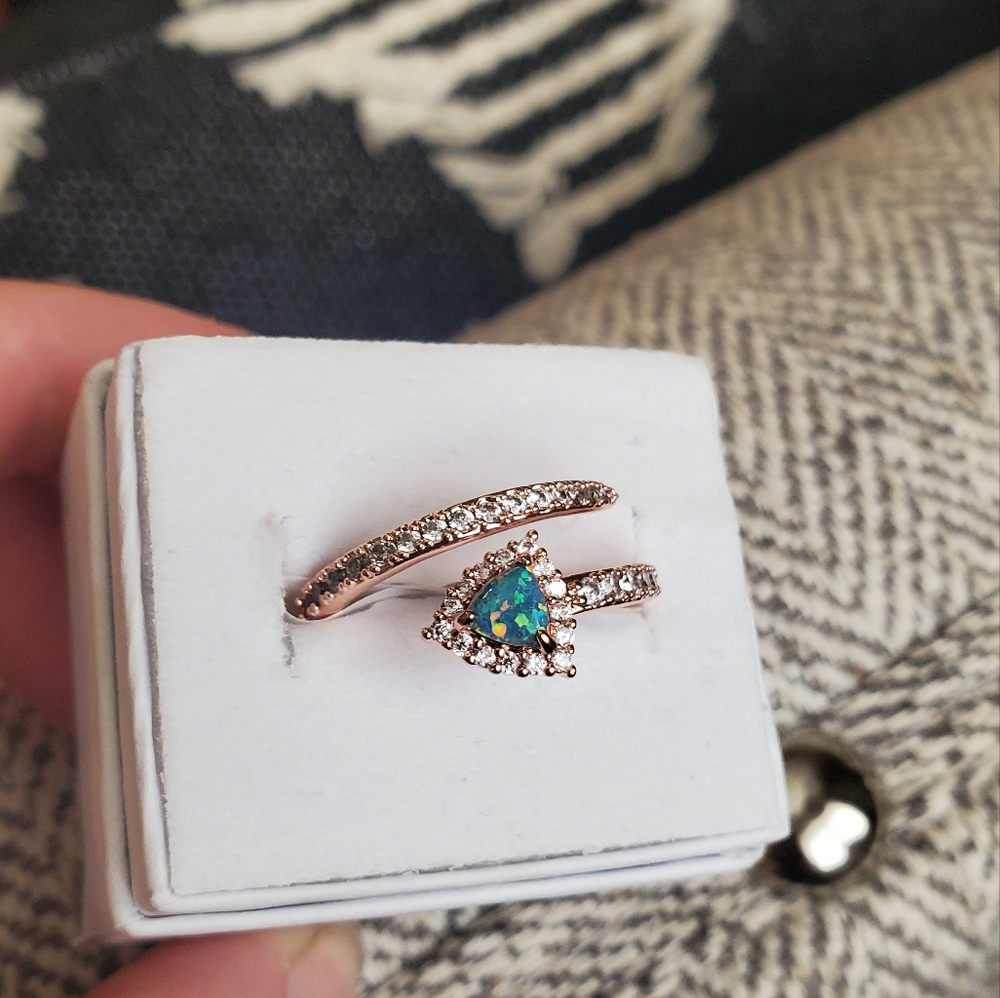 The Arrow Of Love Fire Opal ring